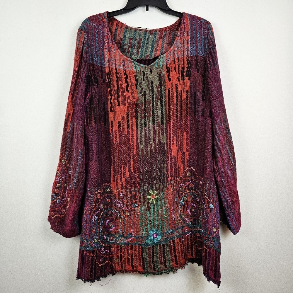 Soft Surroundings Multicolor Embroidered Top